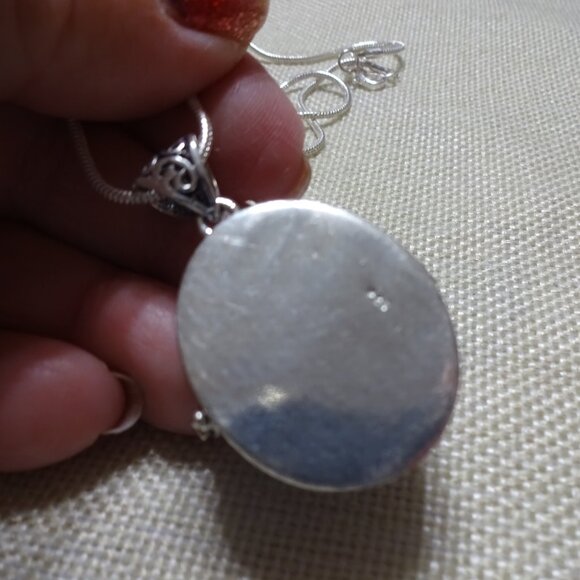 Orante BLACK ONYX LOCKET Handmade Sterling on a 20" Chain #976B - Picture 4 of 4